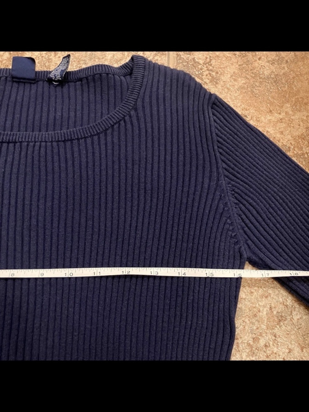 VTG 90s GAP Ribbed Fitted Cotton Scoop Neck Sweater Large - Picture 4 of 6